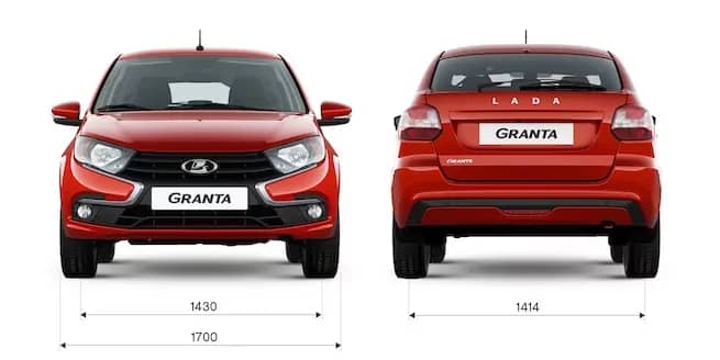 LADA Granta Лифтбек — габариты спереди и сзади