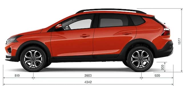 LADA Iskra SW Cross — габариты сбоку: 4342×1785×1544 мм