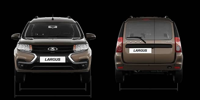 LADA Largus Фургон — габариты спереди и сзади