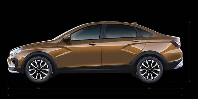 LADA Vesta Cross (седан Cross) — габариты сбоку: 4445×1785×1522 мм