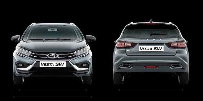 LADA Vesta SW (универсал) — габариты спереди и сзади