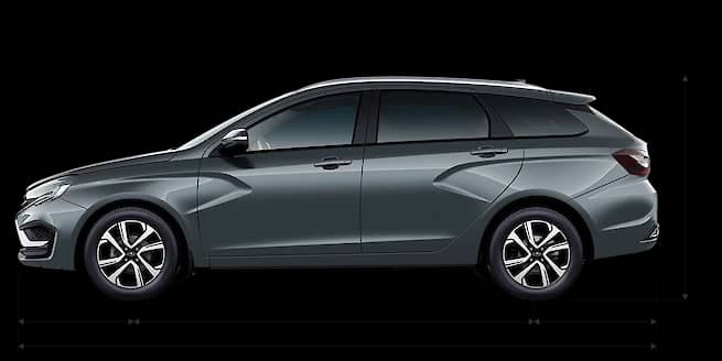 LADA Vesta SW (универсал) — габариты сбоку: 4440×1764×1500 мм