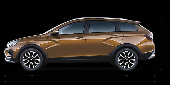 LADA Vesta SW Cross — габариты сбоку: 4445×1785×1548 мм