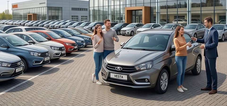 Автомобили LADA в наличии на площадке дилера